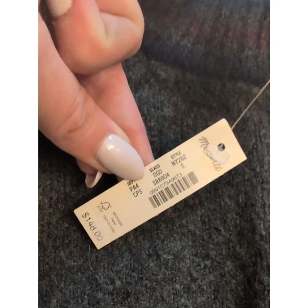 NWT Madewell Southgate Sweater Dress Mini Long Sleeve Black S - Picture 4 of 13